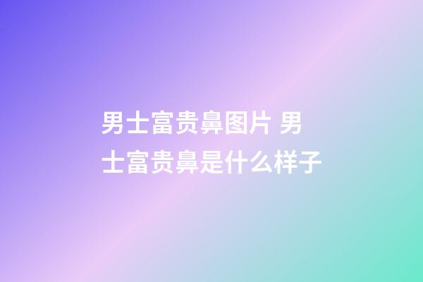 男士富贵鼻图片 男士富贵鼻是什么样子